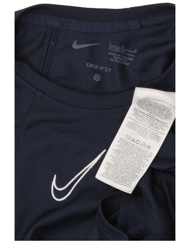 Tricou pentru băieți Nike Top 12-13 ani Poliester cu dungi mari bleumarin