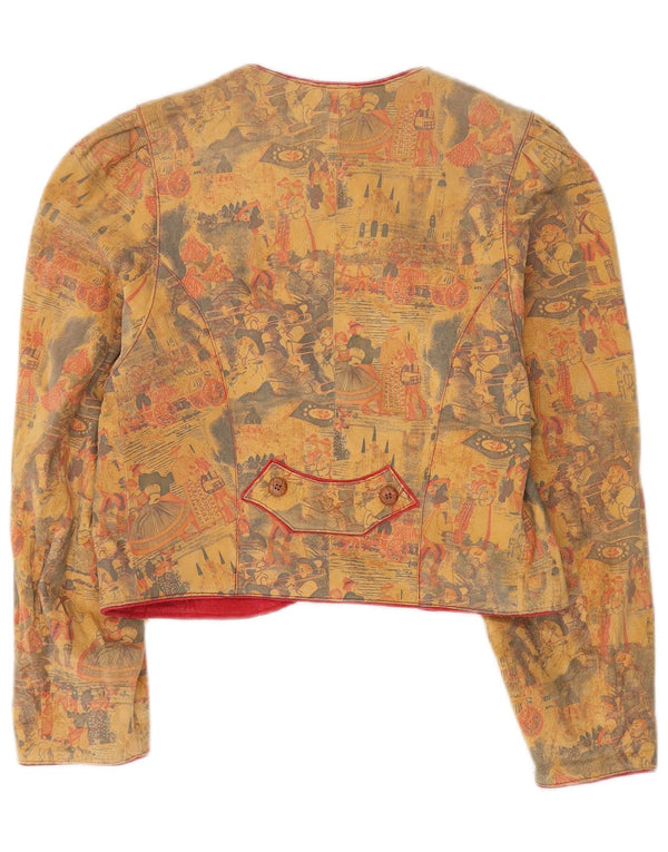 Jachetă vintage pentru femei Trachten cu 4 nasturi EU 36 Mic din piele bej