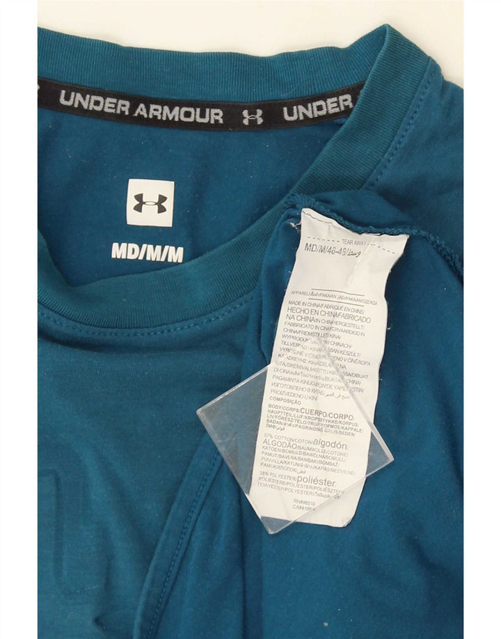 Tricou grafic pentru bărbați Under Armour Top din bumbac albastru mediu