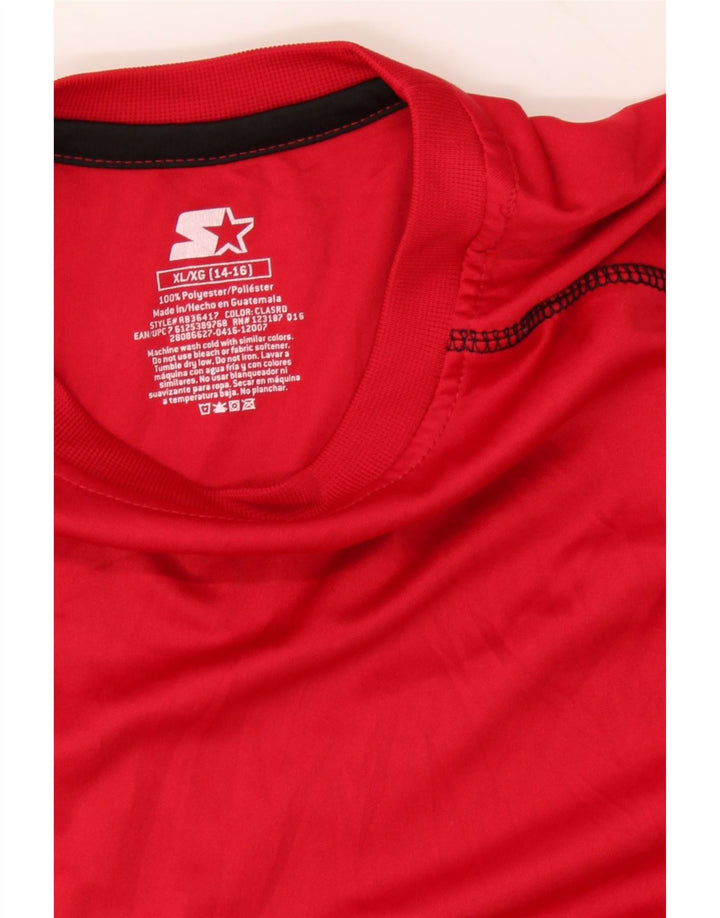 STARTER Boys Top Long Sleeve 12-13 Years XL Red Polyester Vintage Starter and Second-Hand Starter from Messina Hembry 