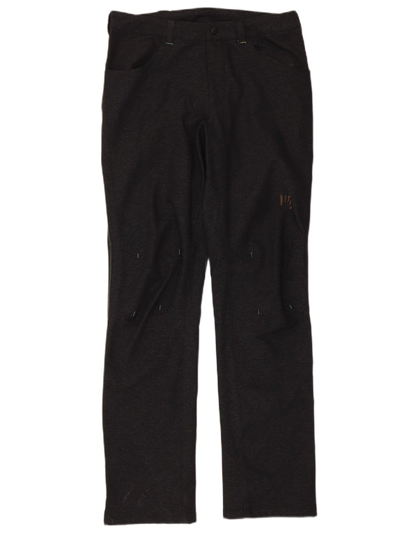 Pantaloni drepți casual pentru femei vintage IT 48 XL W32 L34 Poliamidă neagră