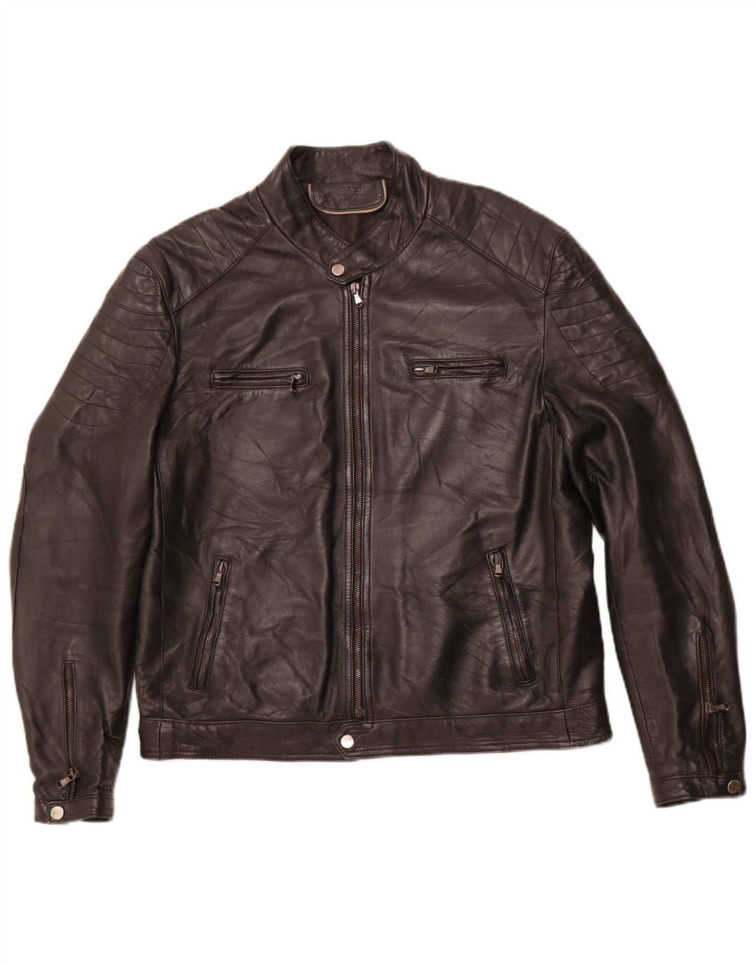 Jachetă de curse din piele pentru bărbați VINTAGE IT 54 2XL din piele neagră