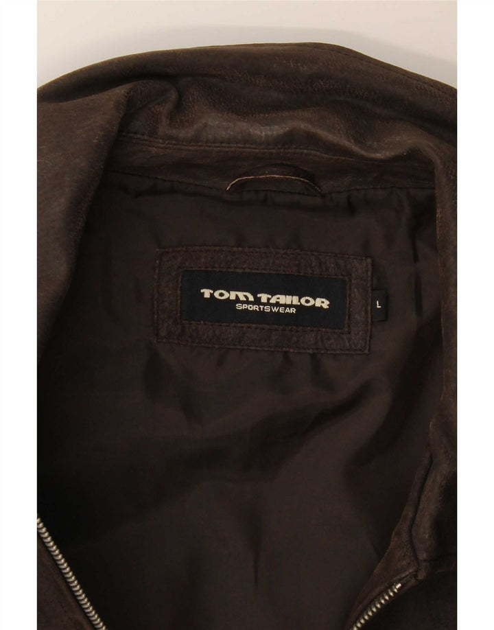 Geacă de piele pentru bărbați Tom Tailor UK 40 Large Brown