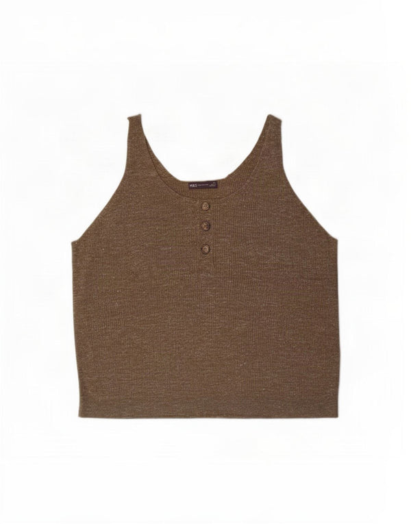 Vestă Marks & Spencer pentru femei UK 18 XL Kaki cu pete acrilice