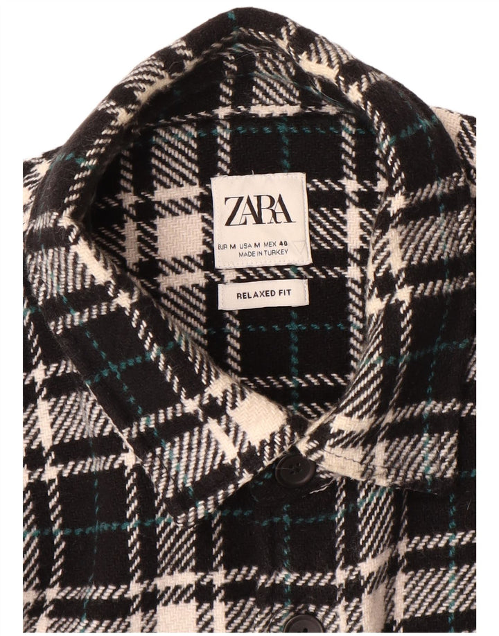 Cămașă de suprafață pentru bărbați Zara Cămașă Relaxed Fit Medium Black Check