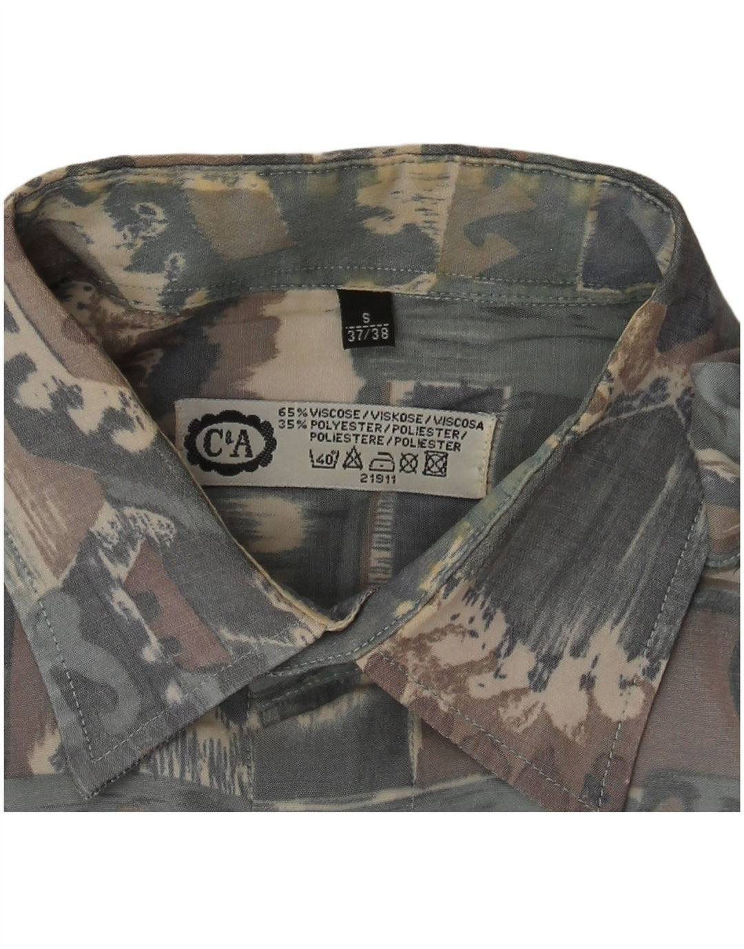 Cămașă C & A pentru bărbați cu model abstract Mărimea 37/38, mic, multicolor, viscoză
