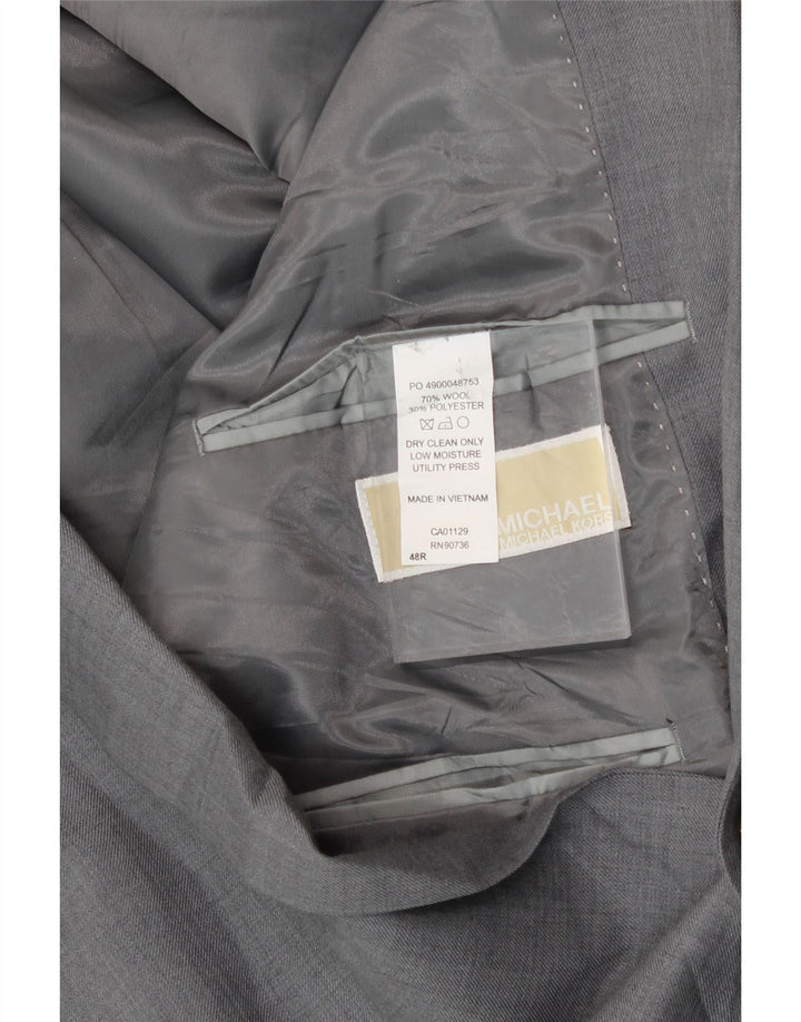 MICHAEL KORS Mens 2 Button Blazer Jacket Size 48 2XL Grey Wool Vintage Michael Kors and Second-Hand Michael Kors from Messina Hembry 
