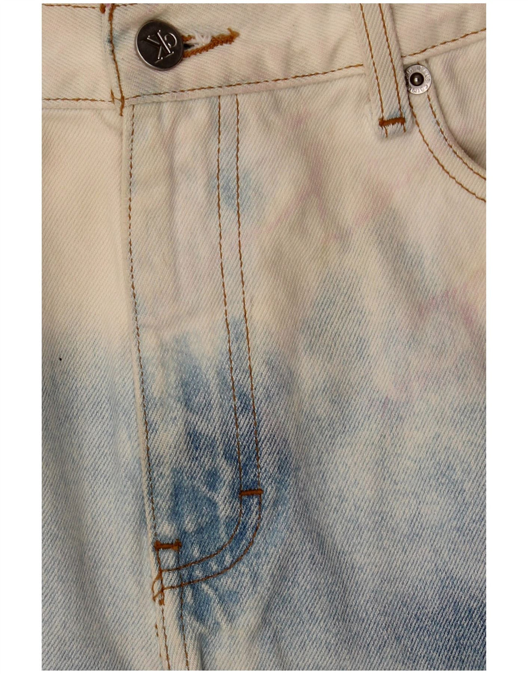 Pantaloni scurți din denim pentru femei CALVIN KLEIN US 10 Large W32 Blue Tie Dye Bumbac