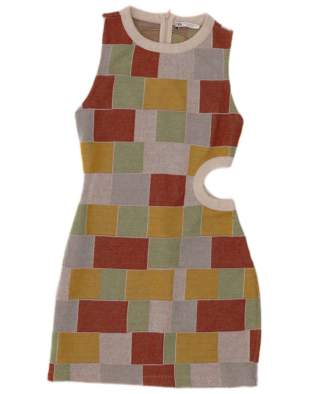 Rochie bodycon fără mâneci pentru femei Zara UK 12 Medium Multicolor Geometric