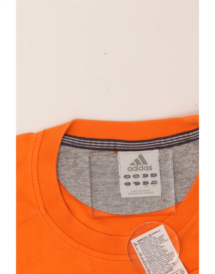 ADIDAS Mens T-Shirt Top Large Orange Cotton Vintage Adidas and Second-Hand Adidas from Messina Hembry 