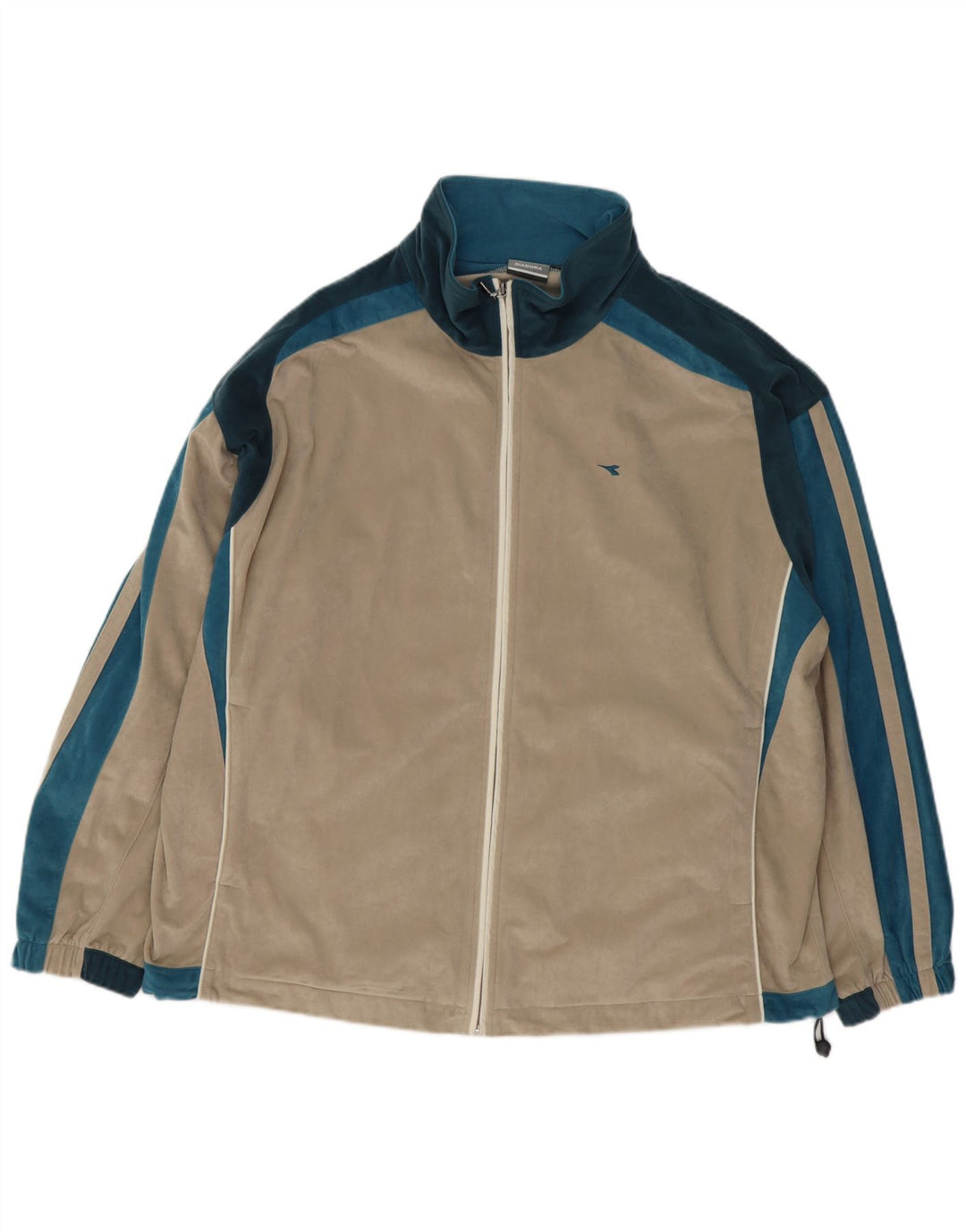 Jachetă de trening Diadora pentru bărbați din velur, 3XL, bej, poliester