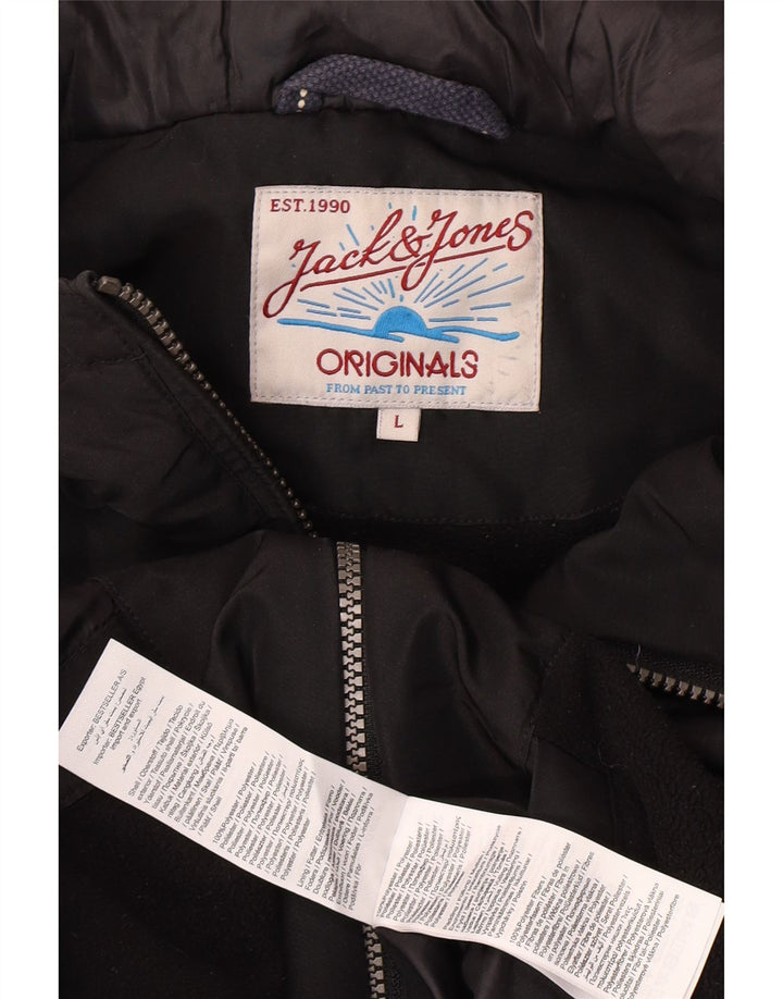 Jack & Jones jachetă de vânt cu glugă pentru bărbați UK 40 Poliester negru mare