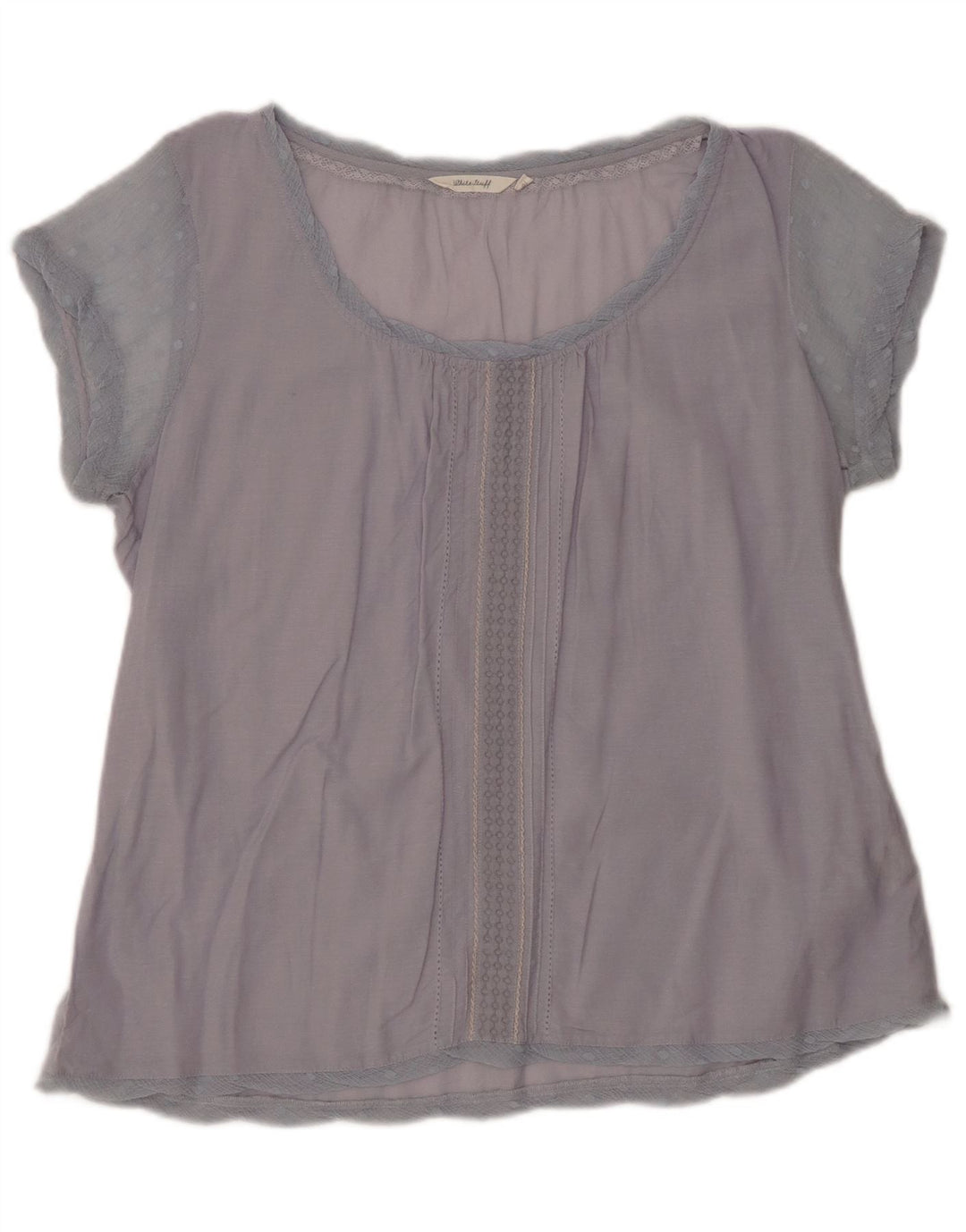 WHITE STUFF Bluză Femei Top UK 16 Mare Bumbac Albastru