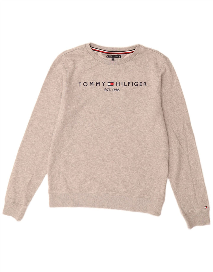 Pulover cu grafic pentru băieți Tommy Hilfiger, 13-14 ani, gri pete