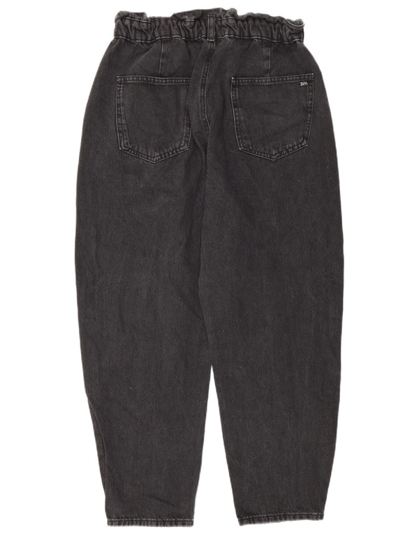 Zara Womens High Rise Tapered Jeans EU 40 Medium W30 L25 Grey Cotton