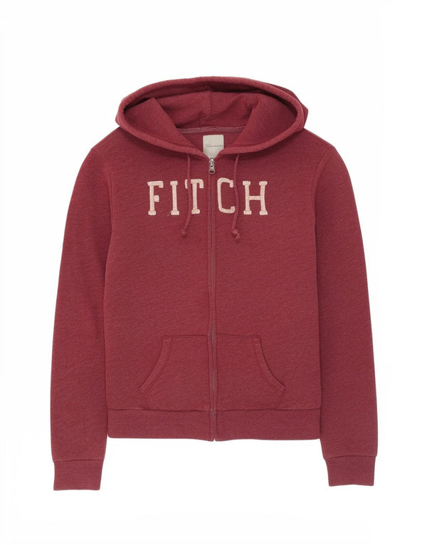 Pulover pentru femei Abercrombie & Fitch, cu fermoar, cu capota, UK 4 XS Burgundy