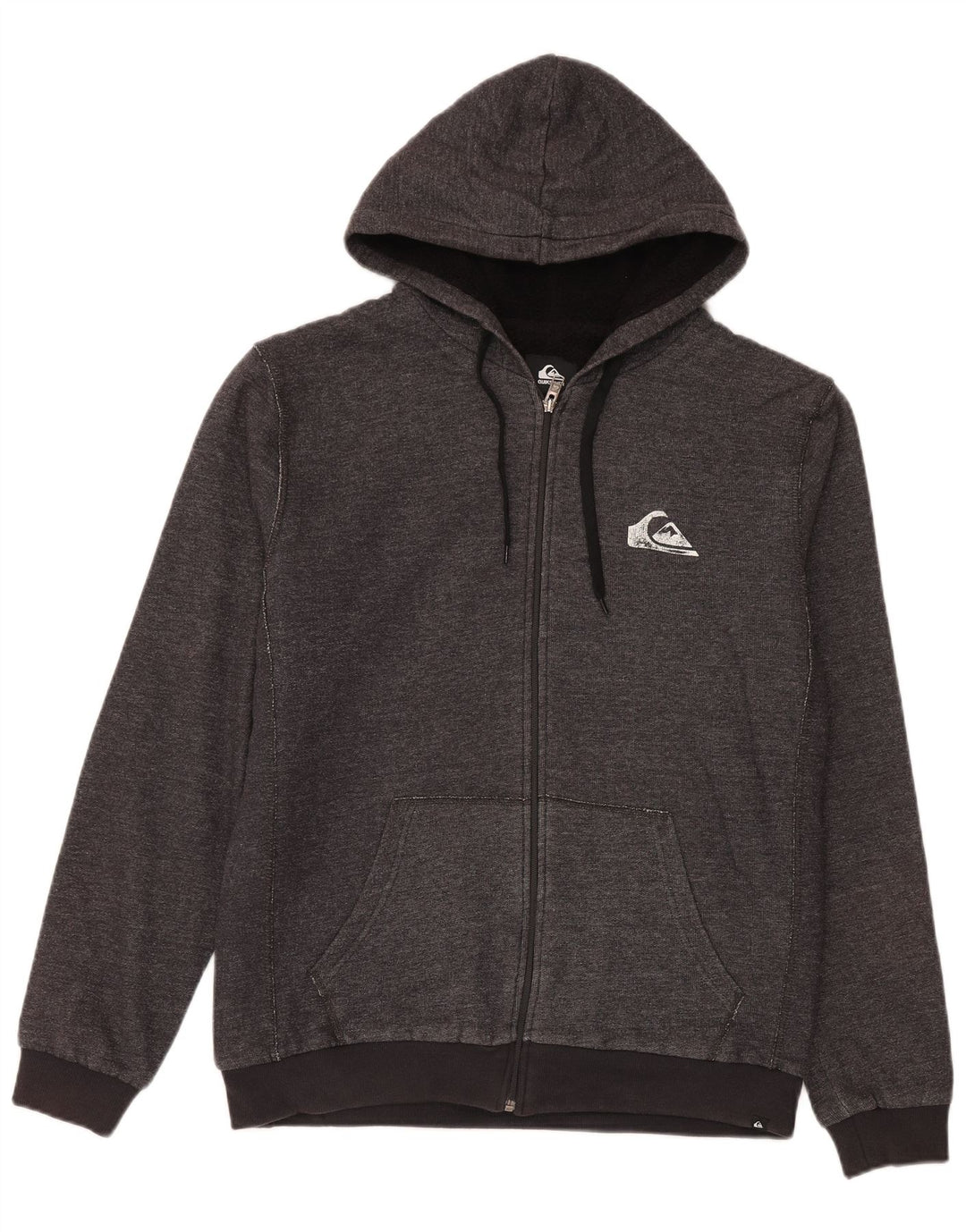 Pulover Quiksilver pentru bărbați, cu fermoar, bumbac, gri mediu
