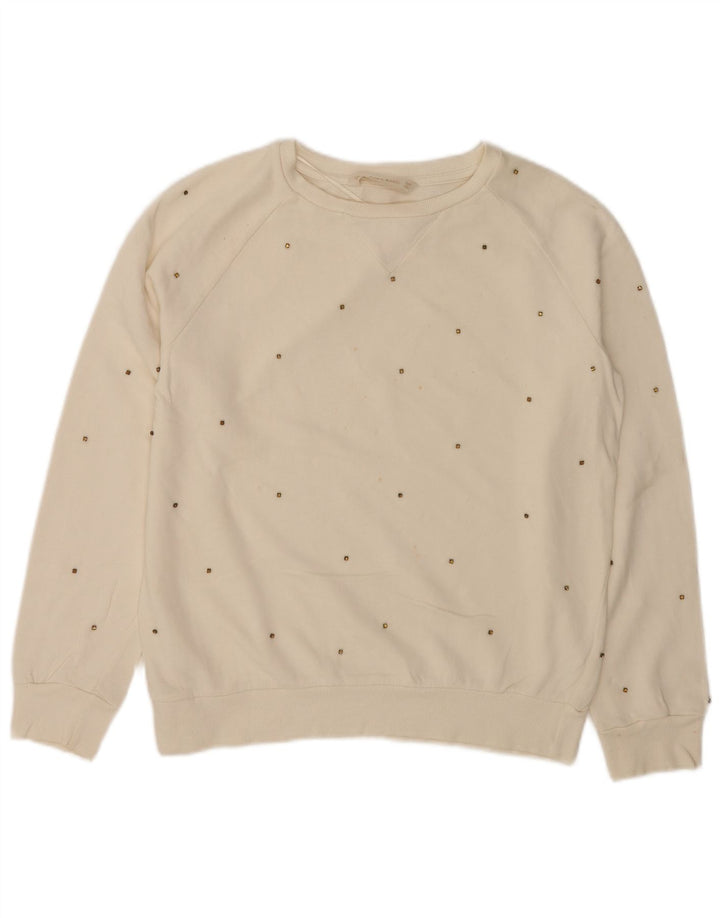 Pulover pentru damă Zara UK 10 Bumbac alb mic