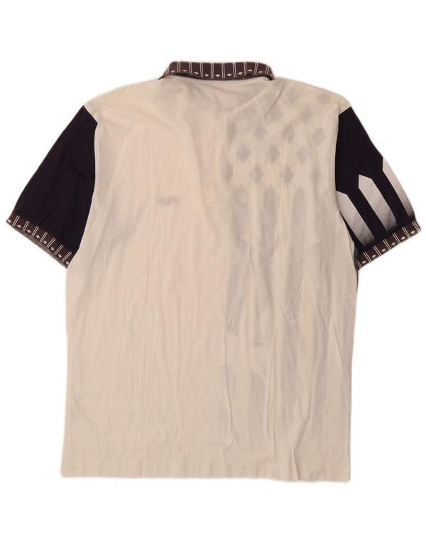Polo cu grafică FILA pentru bărbați IT 52, mare, alb, din bumbac color bloc