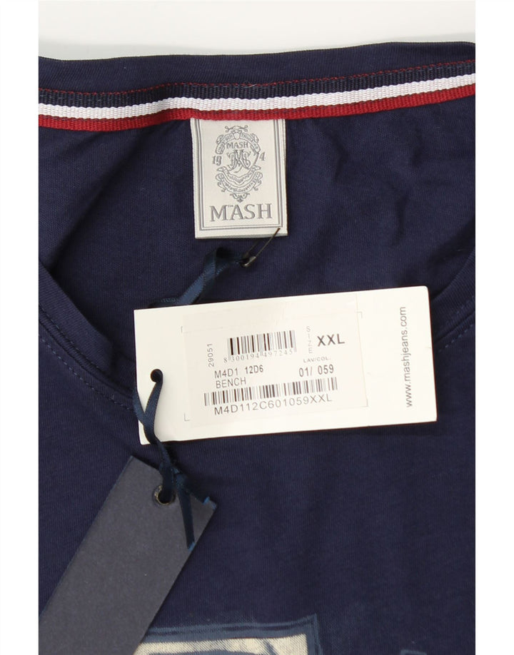 Tricou grafic pentru bărbați MASH Top 2XL bumbac bleumarin