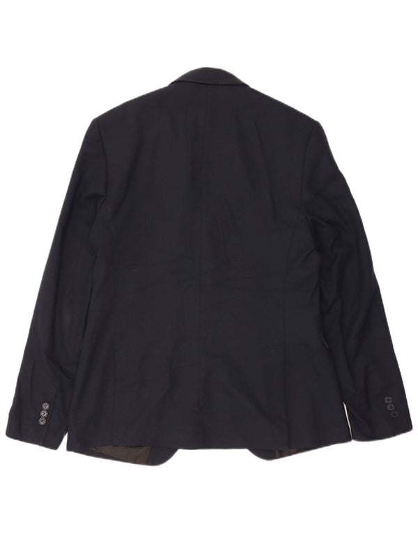 Zara Mens 1 Button Blazer Jacket EU 50 Medium Navy Blue