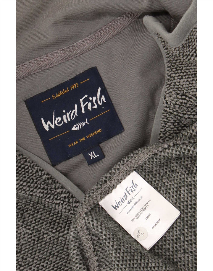 Hanorac pentru bărbați Weird Fish, cu fermoar, cu gât, XL, poliester gri