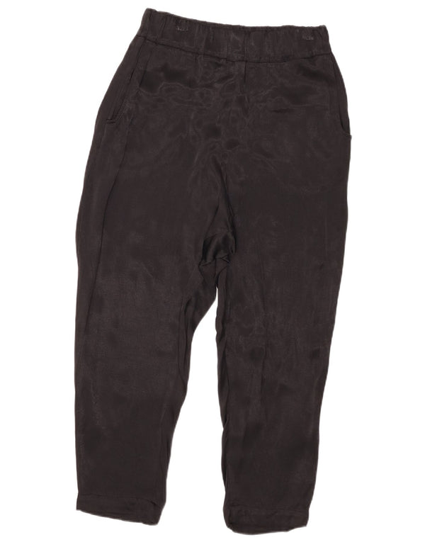 Pantaloni tăiați pentru femei cu talie înaltă Zara XS W24 L23, viscoză neagră