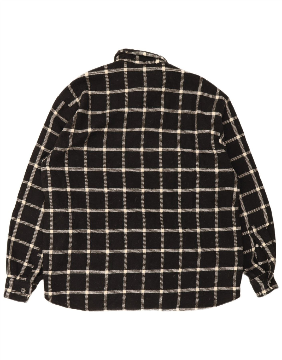 Cămașă de flanel vintage pentru bărbați, cu carouri mari, negru