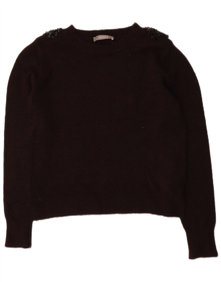 Pulover Oasis pentru femei cu decolteu cu barca și pulover UK 14 Medium Negru Poliacrilic