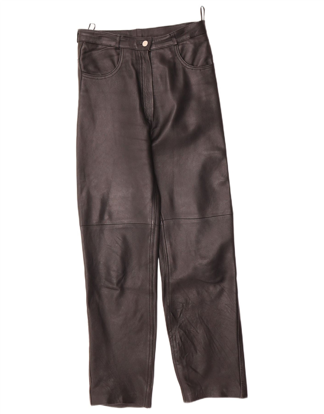 Pantaloni drepti pentru femei VINTAGE EU 40 Medium W28 L29 Piele neagră