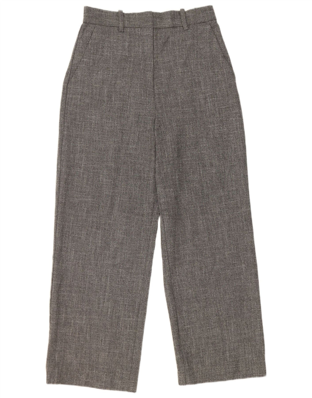 Pantaloni casual pentru femei cu talie înaltă Zara, cu picioare largi, poliester mediu gri