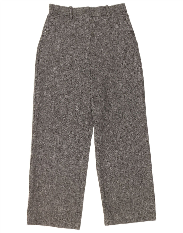 Pantaloni casual pentru femei cu talie înaltă Zara, cu picioare largi, poliester mediu gri