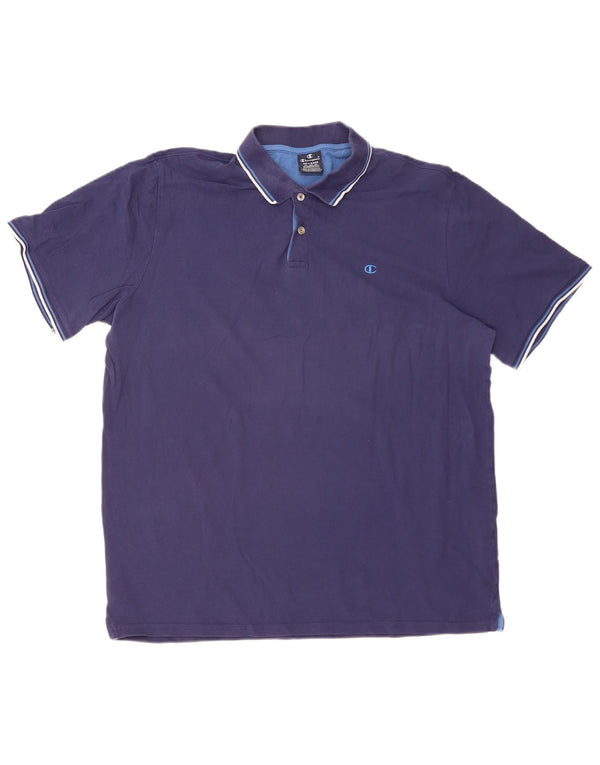 Tricou polo pentru bărbați CHAMPION 4XL bumbac bleumarin