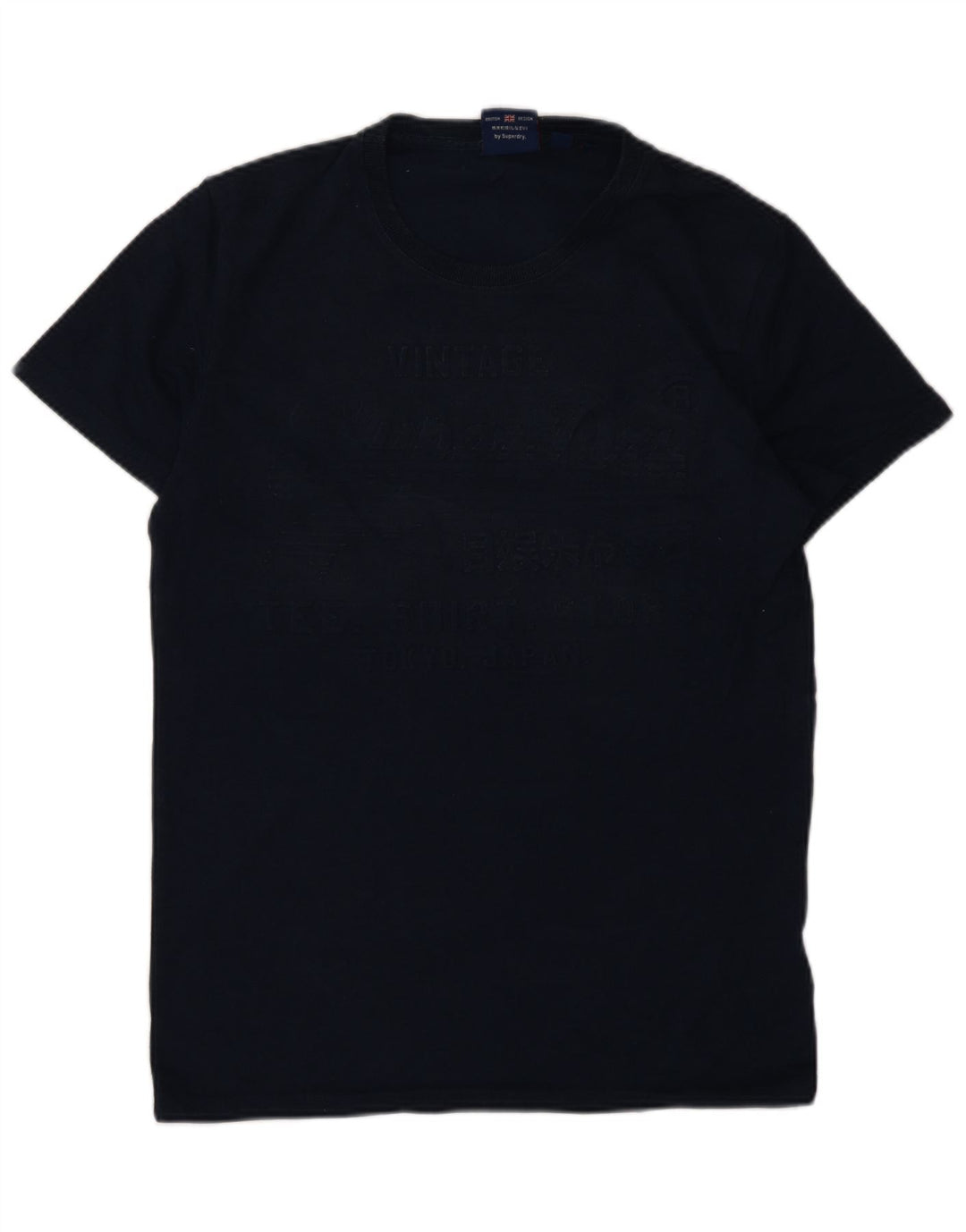 Tricou grafic pentru bărbați Superdry Top mediu din bumbac bleumarin