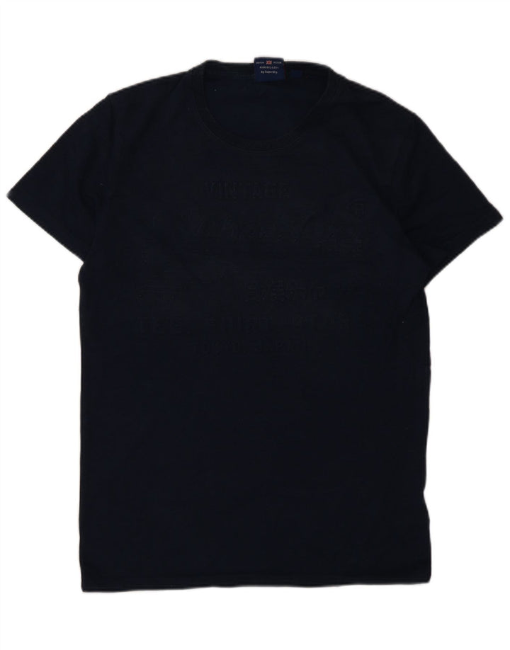 Tricou grafic pentru bărbați Superdry Top mediu din bumbac bleumarin