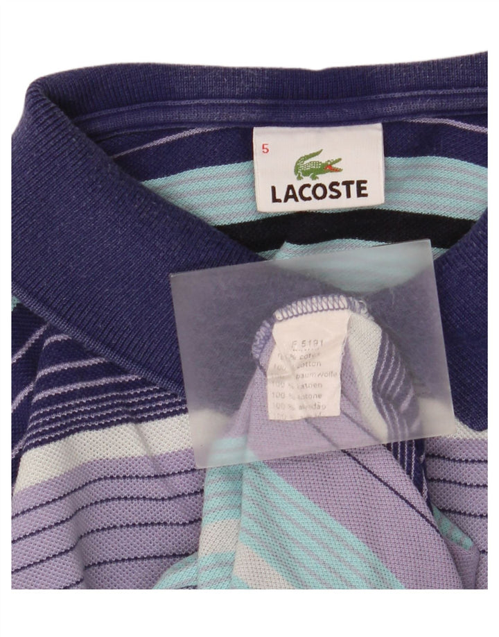 Tricou polo Lacoste pentru bărbați mărimea 5 mare, bumbac cu dungi multicolore