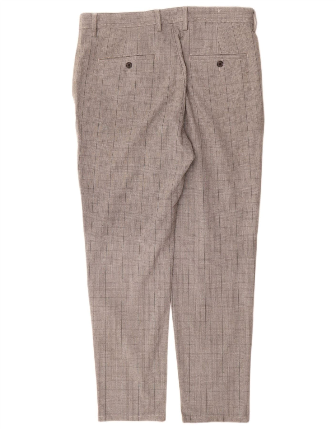 Pantaloni chino slim pentru bărbați Zara EU 42 Large W32 L30 Poliester cu carouri gri