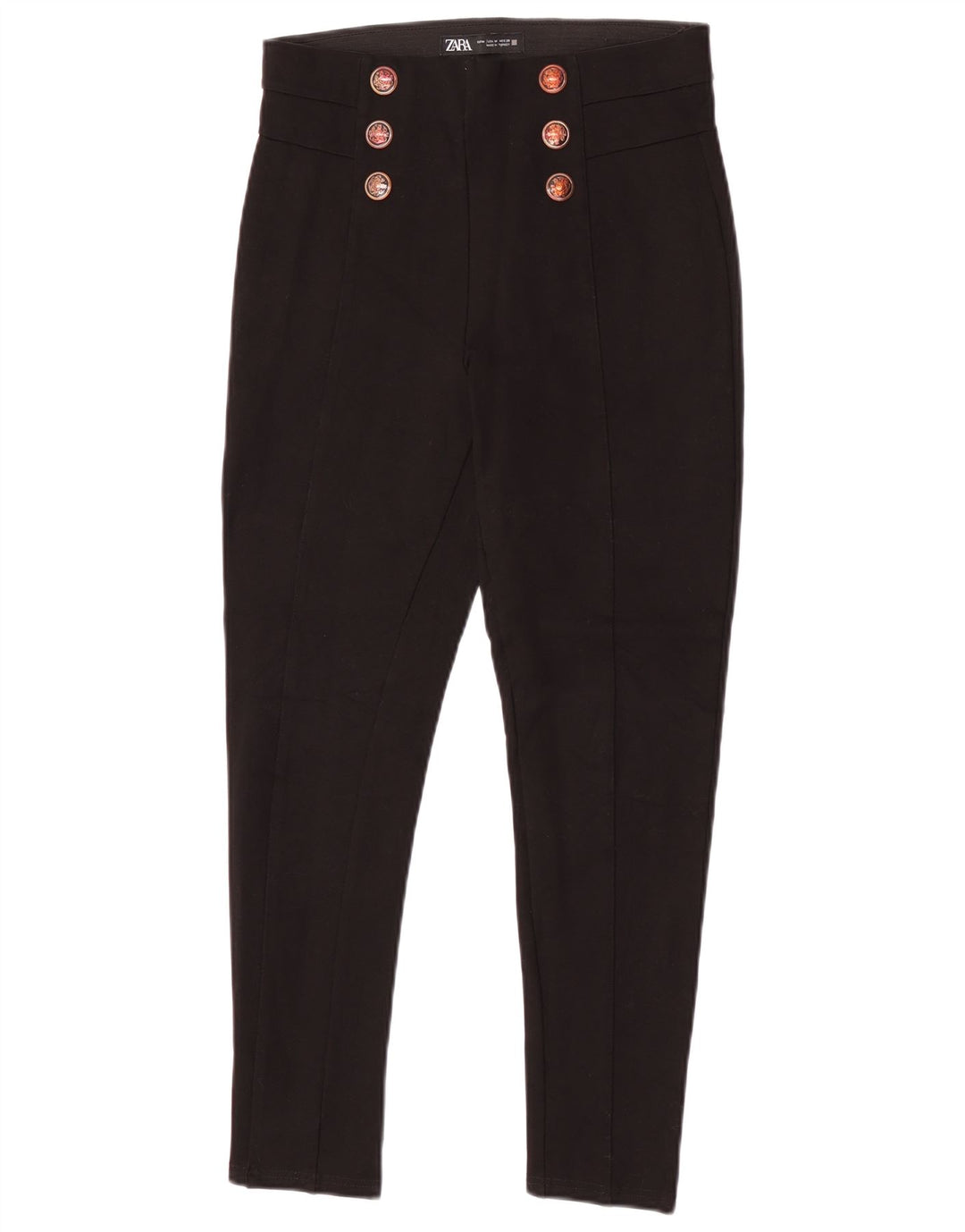 Pantaloni casual slim pentru femei Zara Mediu L28 L25 Negri