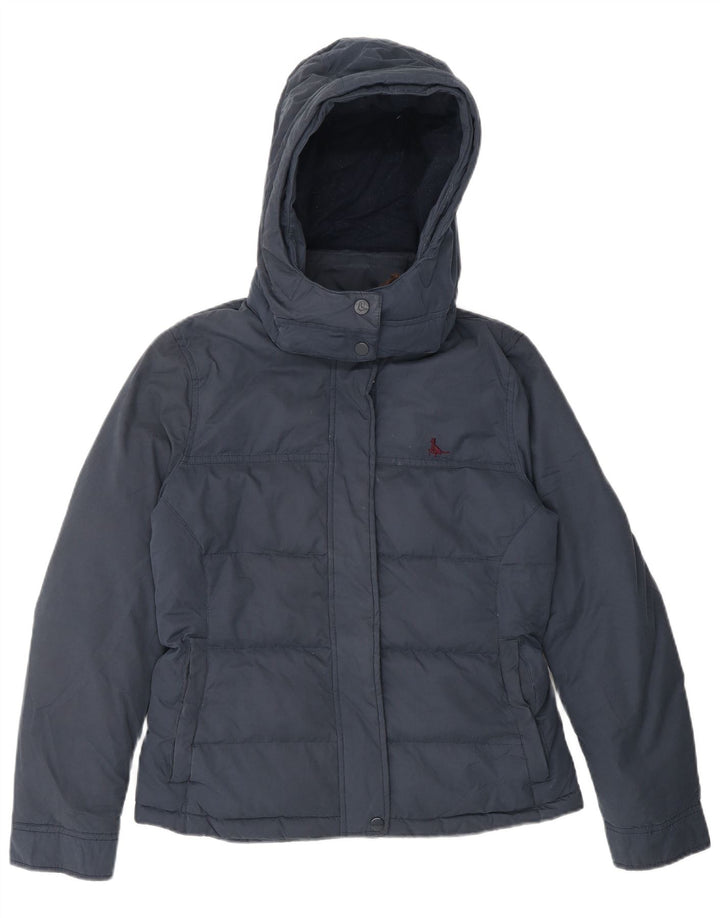 Jachetă căptușită cu glugă Jack Wills pentru femei UK 8, poliester bleumarin mic