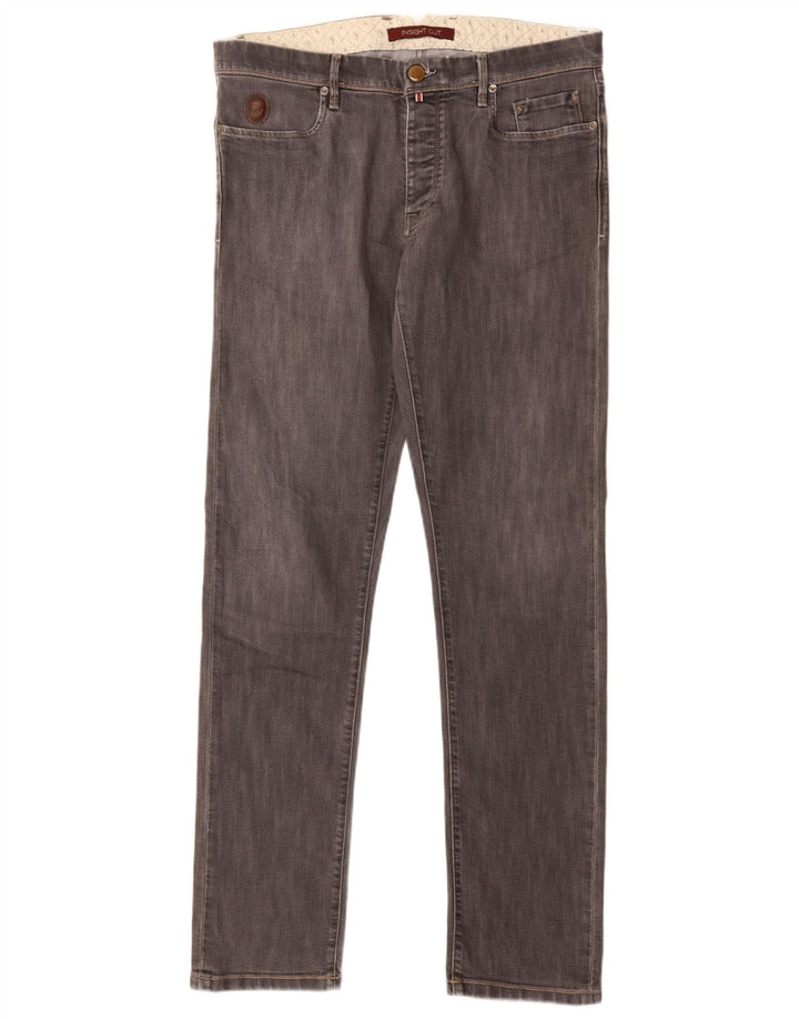 Trussardi blugi slim pentru bărbați W33 L34 bumbac gri