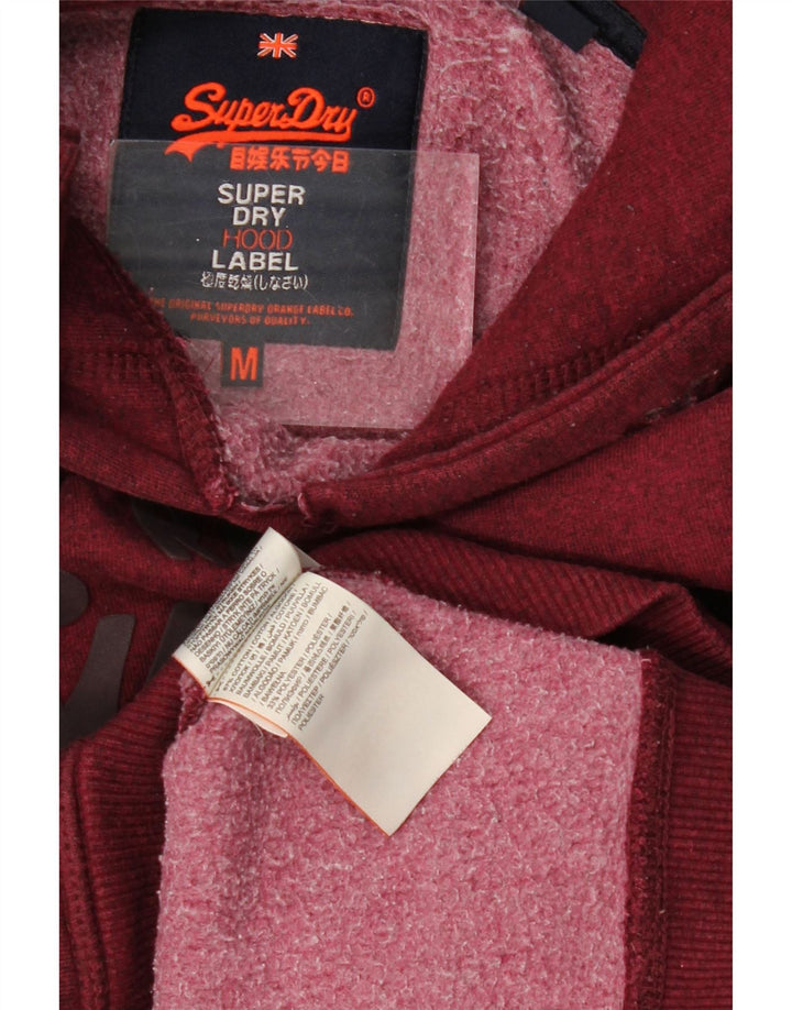 SUPERDRY Pulover cu glugă grafic pentru bărbați, bumbac mediu burgundy