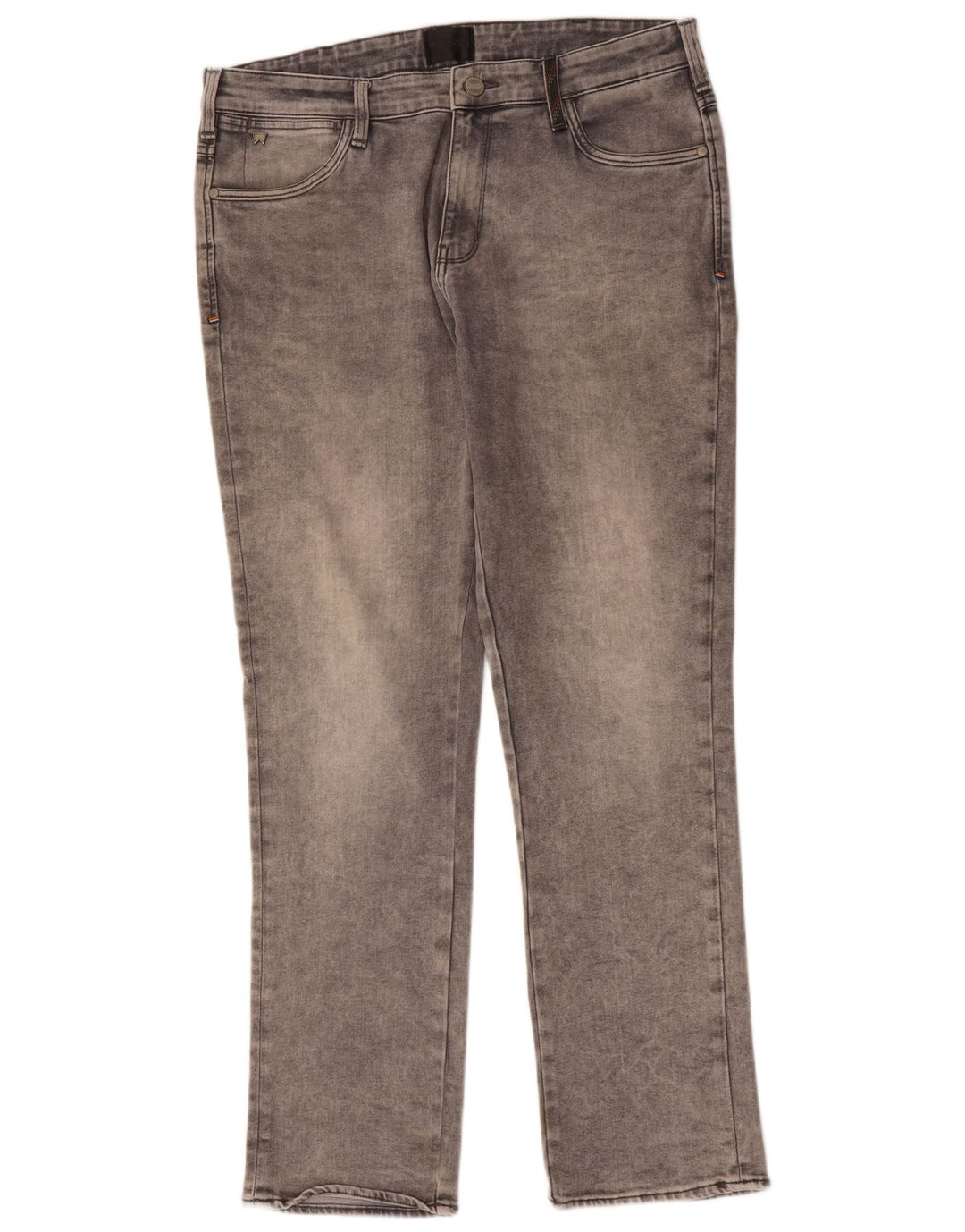 WRANGLER Mens Davidson Slim Straight Jeans W36 L32 Grey Cotton