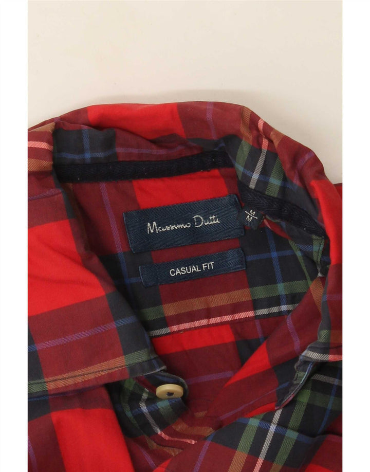 Cămașă Massimo Dutti pentru bărbați, cu tăiere lejeră, roșu mediu, carouri