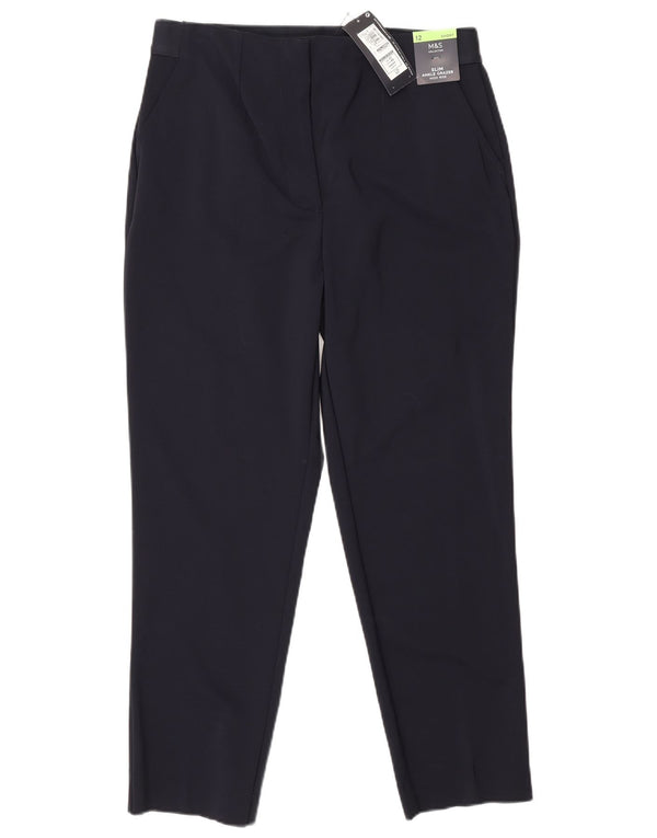 Pantaloni chino pentru femei cu talie înaltă Marks & Spencer UK 12 Medium W30 L27 bleumarin