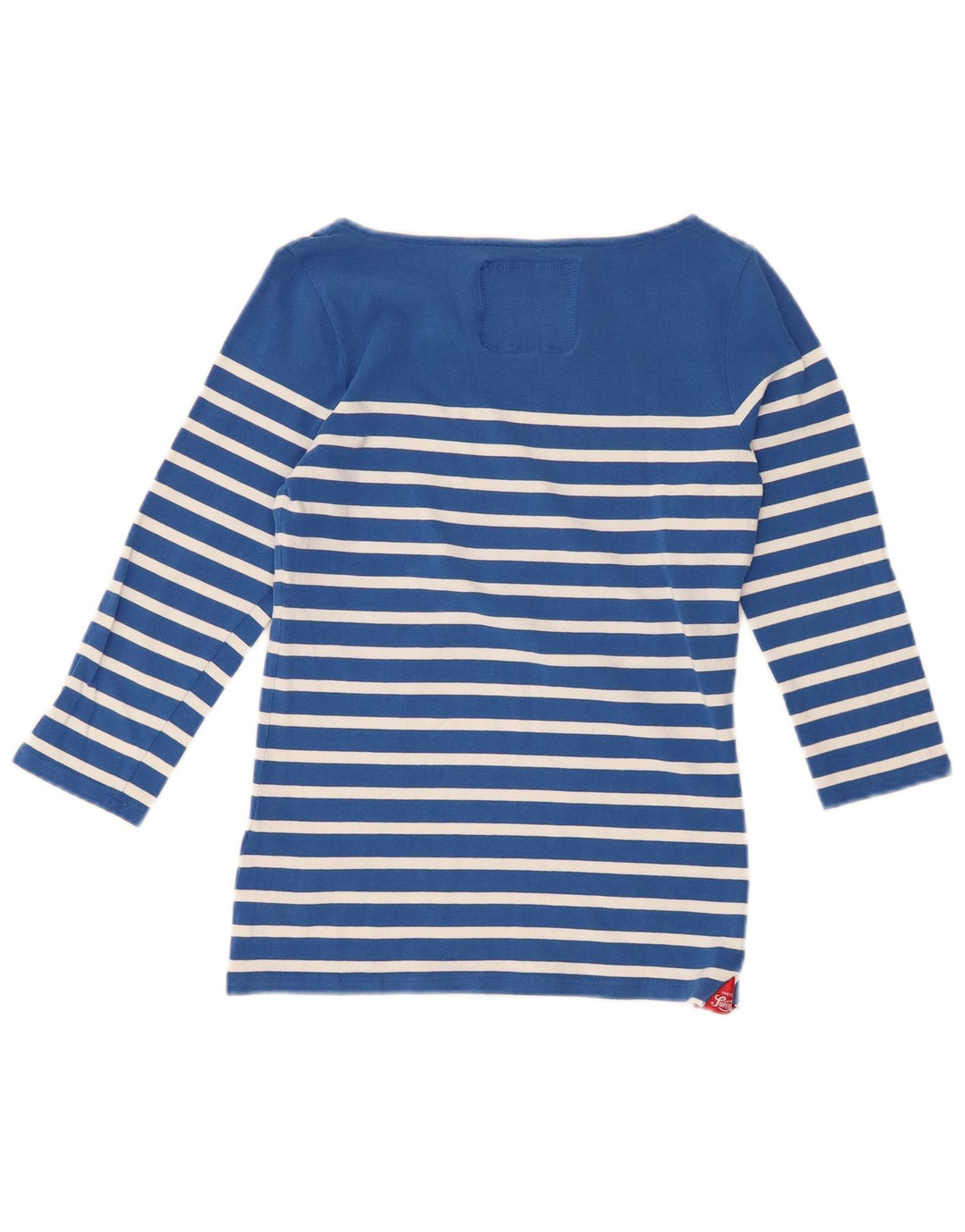 SUPERDRY Femei Perfect Fit Top cu mâneci 3/4 UK 12 Medium Blue Striped