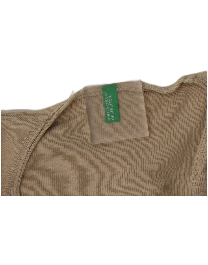 Pulover pentru femei Benetton cu decolteu în V UK 8 Small Bej