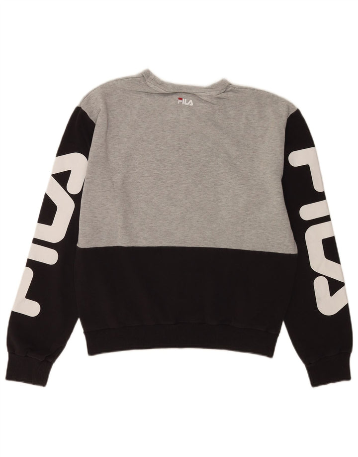 Pulover cu grafic pentru femei Fila, UK 10, gri mic, bloc de culoare