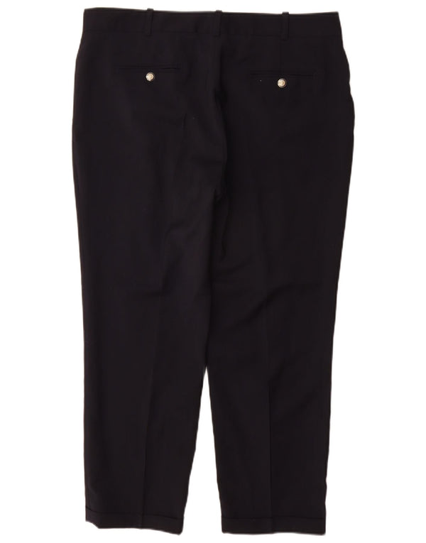 ZARA Womens Slim Suit Trousers XL W32 L26 Navy Blue Wool