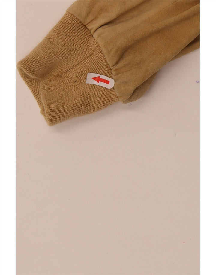 Bomber vintage pentru bărbați din piele intoarsa UK 38 Bej mediu