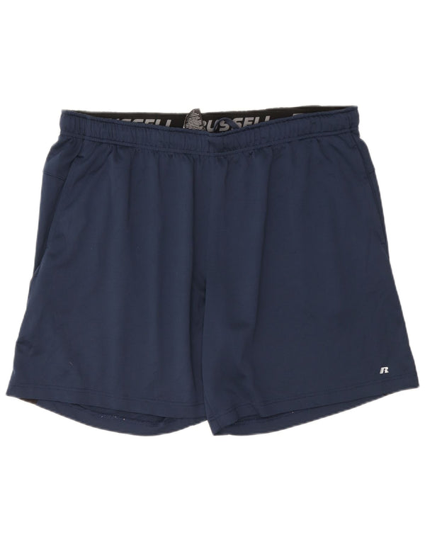 Pantaloni scurți de sport Dri-Power pentru bărbați Russell Athletic, 2XL, bleumarin, color block